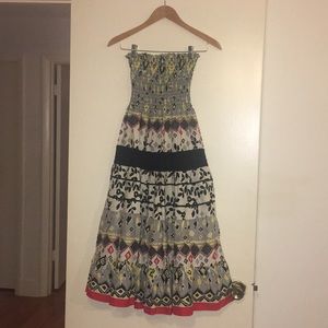 Strapless cotton dress, size S. Gorgeous fabric.